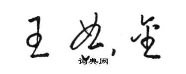 骆恒光王典金草书个性签名怎么写