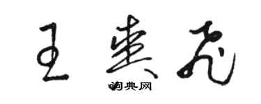 骆恒光王爽飞草书个性签名怎么写