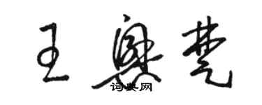 骆恒光王兴楚草书个性签名怎么写