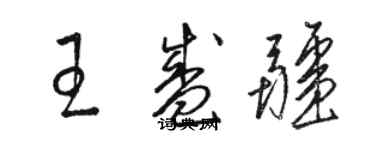 骆恒光王盛疆草书个性签名怎么写