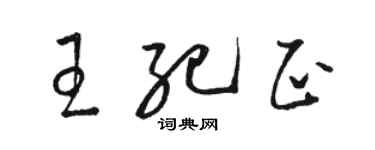 骆恒光王纪正草书个性签名怎么写