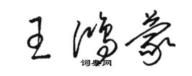 骆恒光王鸿蒙草书个性签名怎么写