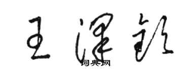骆恒光王泽钦草书个性签名怎么写