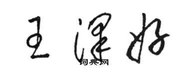 骆恒光王泽好草书个性签名怎么写