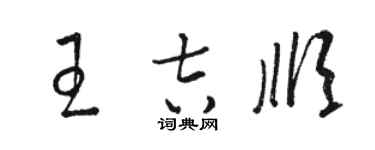 骆恒光王吉顺草书个性签名怎么写