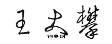 骆恒光王大攀草书个性签名怎么写
