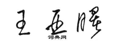 骆恒光王亚曙草书个性签名怎么写
