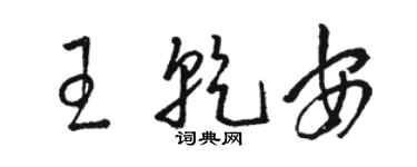 骆恒光王乾安草书个性签名怎么写