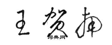 骆恒光王贺南草书个性签名怎么写