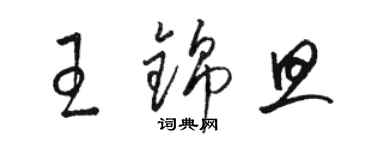 骆恒光王锦旦草书个性签名怎么写