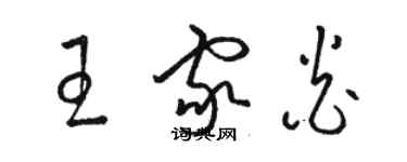 骆恒光王家炎草书个性签名怎么写