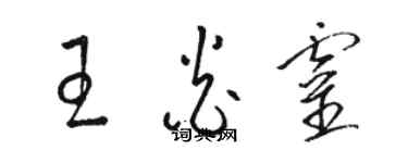 骆恒光王炎灵草书个性签名怎么写