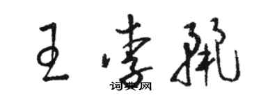骆恒光王李丽草书个性签名怎么写