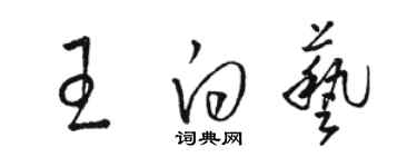 骆恒光王白艺草书个性签名怎么写