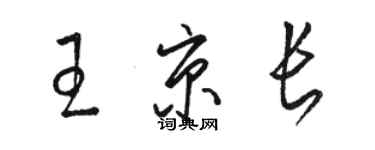 骆恒光王京长草书个性签名怎么写