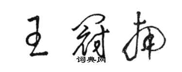 骆恒光王冠南草书个性签名怎么写