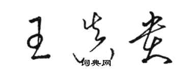 骆恒光王真贵草书个性签名怎么写