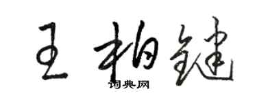 骆恒光王柏键草书个性签名怎么写