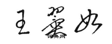 骆恒光王翼如草书个性签名怎么写