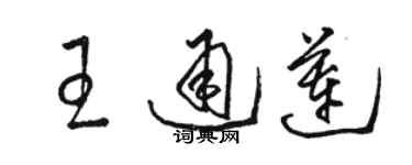 骆恒光王通莲草书个性签名怎么写