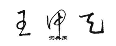 骆恒光王甲天草书个性签名怎么写