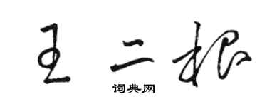 骆恒光王二根草书个性签名怎么写