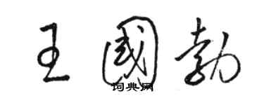 骆恒光王国勃草书个性签名怎么写