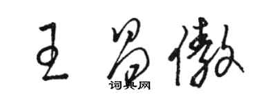 骆恒光王昌傲草书个性签名怎么写