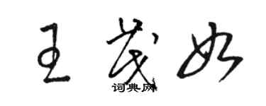 骆恒光王茂如草书个性签名怎么写