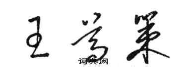 骆恒光王尊策草书个性签名怎么写
