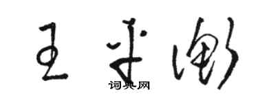骆恒光王平衡草书个性签名怎么写