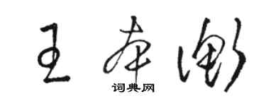 骆恒光王本衡草书个性签名怎么写