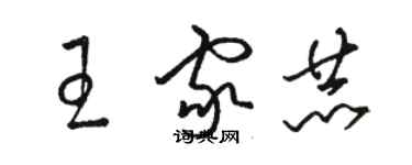骆恒光王家赫草书个性签名怎么写