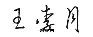 骆恒光王李月草书个性签名怎么写