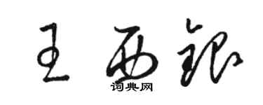 骆恒光王西银草书个性签名怎么写