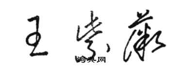 骆恒光王紫薇草书个性签名怎么写