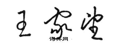 骆恒光王家望草书个性签名怎么写