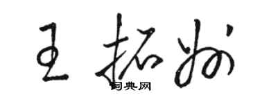 骆恒光王拓州草书个性签名怎么写