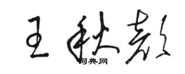 骆恒光王秋颜草书个性签名怎么写