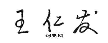 骆恒光王仁发草书个性签名怎么写