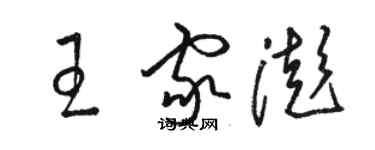 骆恒光王家澎草书个性签名怎么写