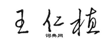 骆恒光王仁植草书个性签名怎么写