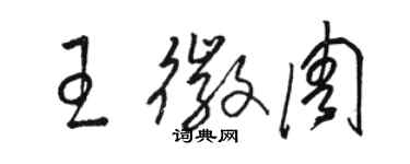 骆恒光王徽周草书个性签名怎么写