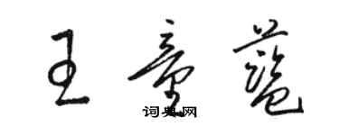 骆恒光王童蓝草书个性签名怎么写
