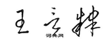 骆恒光王言肄草书个性签名怎么写
