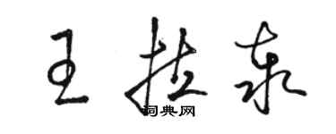 骆恒光王拉泰草书个性签名怎么写