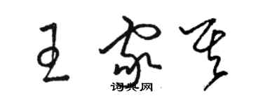 骆恒光王家其草书个性签名怎么写