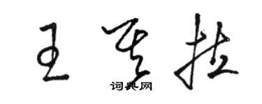 骆恒光王其拉草书个性签名怎么写