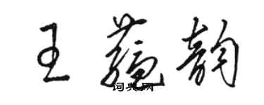 骆恒光王蕴韵草书个性签名怎么写
