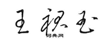 骆恒光王裙玉草书个性签名怎么写